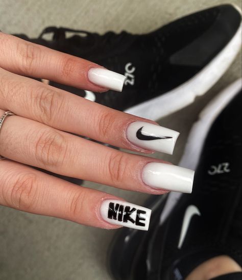 #nike #airmax270 #nails #nikenails Nike Nails Designs, Nails Nike, Nike Nails, Short Nails, Nail Ideas, Nail Designs, Nike, Collage, Nails