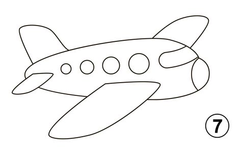 How to Draw an Airplane in 7 Easy Steps (for Kids) Airplane Doodle, Airplane Outline, Airplane Sketch, Cartoon Plane, Plane Drawing, Airplane Kids, Cartoon Airplane, Airplane Crafts, Airplane Drawing