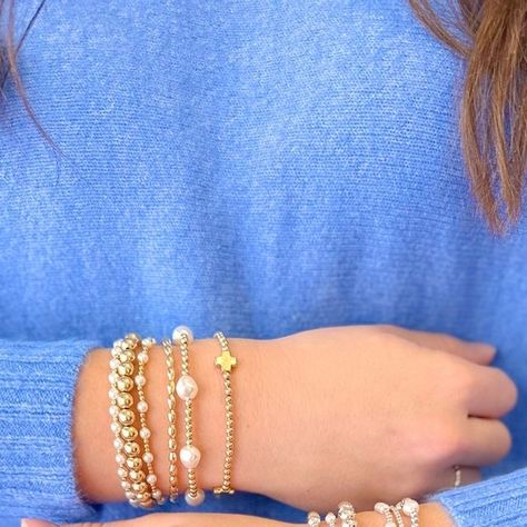 Monkee's of Fredericksburg on Instagram: "Enewton bracelets are the perfect classic addition to any arm stack 🫶🏻" Diy E Newton Bracelet, E Newton Stack, Adjustable Stacked Gold Beaded Bracelets, Enewton Bracelets Stacks Aesthetic, E Newton Bracelet Stack, Enewton Jewelry Bracelet, Enewton Bracelets Stacks, Wrist Jewelry, Jewelry Inspo