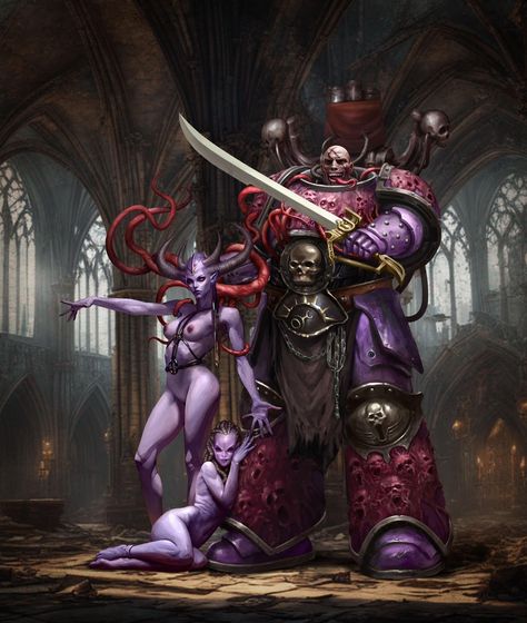 Slaanesh Cultist, Emperors Children 40k, Emperors Children, Chaos Legion, Space Marine Art, Warhammer 40k Memes, 40k Art, Samurai Artwork, Warhammer 40k Art