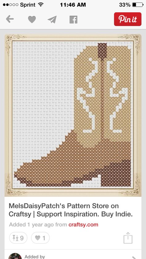 Cowboy Hat Cross Stitch Pattern, Cowboy Boot Punch Needle, Cross Stitch Cowboy Boots, Cowboy Boot Cross Stitch Pattern, Cowboy Boot Embroidery Pattern, Cowboy Boot Stitching Pattern, Pink Cross Stitch, Pattern Store, Plastic Canvas