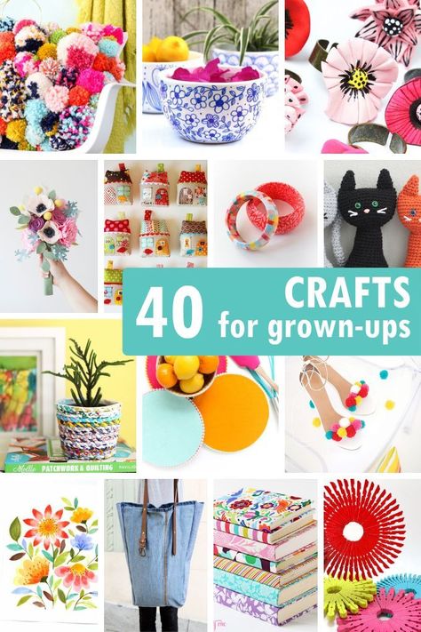 A roundup of 40 awesome ADULT CRAFTS, including jewelry, accessories, kitchenware, and home decor. Great crafts to make and sell and to give as HOMEMADE HOLIDAY GIFTS! Home Decor Craft Ideas, Craft Ideas For Adults, Craft Projects For Adults, Arts And Crafts For Adults, Crafts For Teens To Make, Home Decor Craft, Crafts For Adults, Diy Crafts For Adults, Decor Ikea