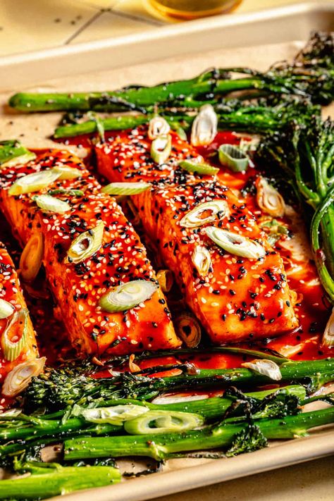 Gochujang Salmon, Fish Meal Prep, Berry Trifle Recipe, Asian Salmon Recipes, Gochujang Recipe, The Defined Dish, Defined Dish, Cake Pizza, Berry Trifle