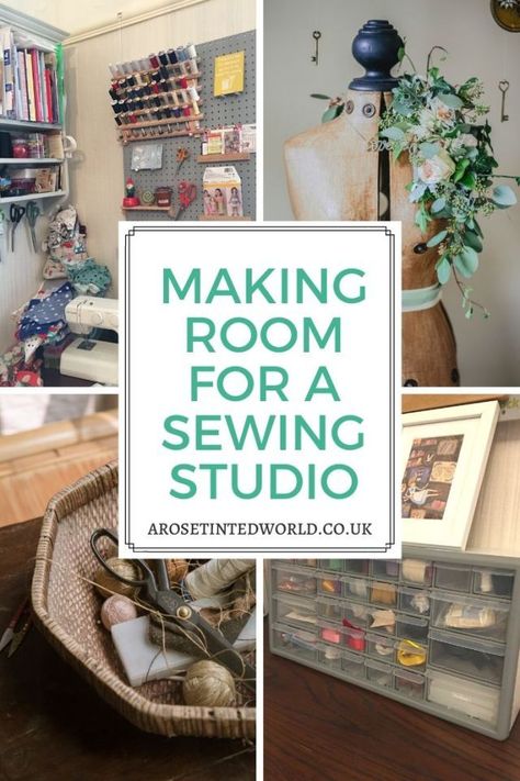 Making Room for a Sewing Studio ⋆ A Rose Tinted World Sewing Room Ideas, Sewing Studio Organization, Sewing Room Design, Pinterest Crafts, Craft Space, Cute Sewing Projects, Diy Crafts For Adults, Wine Bottle Diy Crafts, Holiday Crafts For Kids