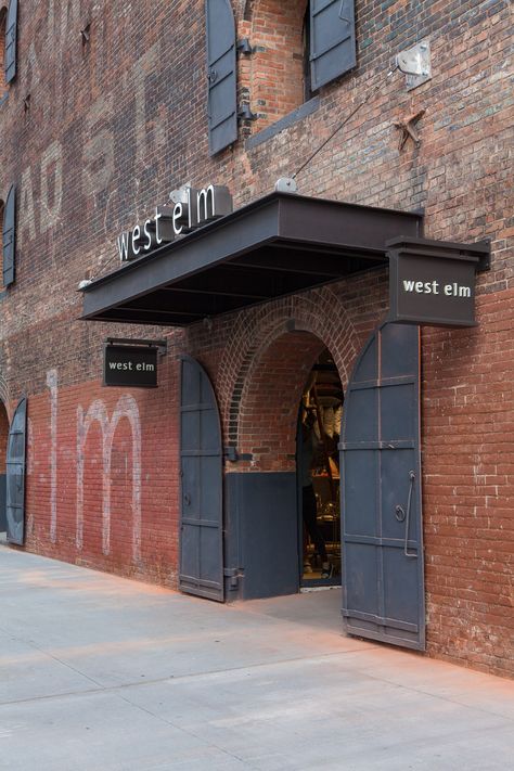 Industrial Facade Design, Industrial Exterior Design, Warehouse Facade, Warehouse Exterior, Warehouse Renovation, Brick Warehouse, Industrial Facade, Industrial Exterior, Retail Facade