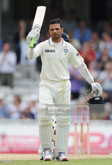 Rahul Dravid of India celebrates his century during day four of the 4th npower Test Match between England and India at The Kia Oval on August 21, 2011 in London, England. Rahul Dravid, Flag Images, Indian Flag Images, Colourful Wallpaper, Temple Photography, Test Match, World Cricket, India Cricket Team, India Cricket