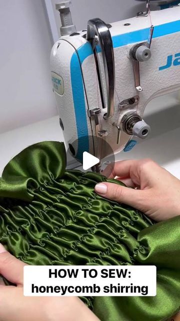 Shreeji Stitching Classes (SSC) on Instagram: "Honeycomb shirring...💚🌠💜🌟✂️

[Reels, viral, content, Surat, Rajasthan, surti, show, designer, trending, fashion, design, honey comb, fabric, machine, sewing, classes, shreeji, stitching, trending]" Stitching Classes, Honeycomb Stitch, Machine Sewing, Trending Fashion, Honeycomb, Smocking, Honey, Sewing, Fabric