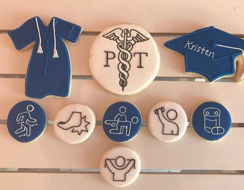 Physical Therapist Cookies Decorated, Pt Graduation Party Ideas, Occupational Therapy Cookies, Chiropractor Cookies, Physical Therapy Cookies Decorated, Physical Therapy Cookies, Queen Cookies, Pt School, Holiday Boards