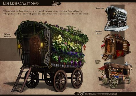 The Caravan Shops by Somatrasiel on DeviantArt Caravan Shop, 3d Karakter, Fantasy Shop, Props Concept, The Caravan, Fantasy Props, Horse Drawn, Fantasy Concept Art, Arte Fantasy