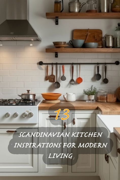 I’m obsessed with the simplicity and functionality of Scandinavian kitchens! This design perfectly blends natural materials with modern elements, making it both cozy and stylish. From the open shelving that showcases beautiful kitchenware to the warm wooden countertops, every detail invites a sense of calm. If you're looking to create a serene cooking space, these inspirations are a must-see! Scandinavian Kitchen Accessories, Traditional Scandinavian Interior, Scandinavian Kitchen Ideas, Japandi Dining Room, Danish Kitchen, Warm Inviting Home, Organic Modern Kitchen, Beautiful Kitchenware, Scandinavian Kitchens