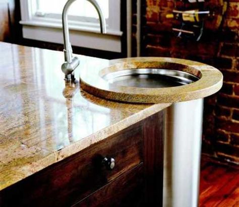 Modern Kitchen Sinks Adding Decorative Accents to Functional Kitchen Design Round Sink Kitchen, Sink Kitchen Island, Round Kitchen Sink, Kitchen Sink Ideas, Corner Kitchen Sink, Functional Kitchen Design, Sink Organization, Kitchen Sink Organization, Modern Kitchen Sinks