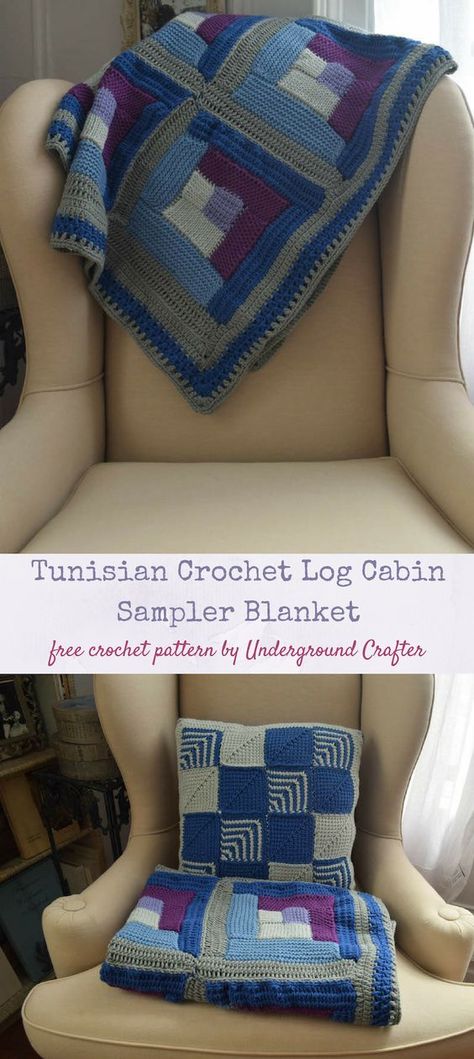 Crochet Log Cabin, Crochet Stitches List, Crochet Tunisian, Tunisian Crochet Patterns, Tunisian Crochet Stitches, Irish Crochet Dress, Crochet Patterns Free Blanket, Ideas Crochet, Tunisian Crochet