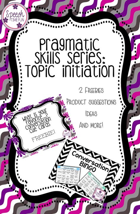 We are constantly working with our students trying to get them to keep the conversation going.  For many students, starting the conversation can be c ... Initiation Ideas, Social Communication Disorder, Social Scripts, Speech And Language Activities, Start Conversation, Keep The Conversation Going, Slp Activities, Social Skills Activities, School Slp