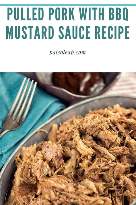 Pulled Pork With BBQ Mustard Sauce Recipe Pork Bbq Sauce Recipe, Pork Bbq Sauce, Pulled Pork Bbq Sauce, Pull Pork, Mustard Sauce Recipe, Pork Bbq, Paprika Pork, Slow Cooker Pulled Pork, Bbq Sauce Recipe