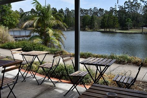 Jett Espresso is a laidback cafe with serene views overlooking the lake at Springfield Lakes Lakeside Restaurant, Creamed Rice, Spring Lake, By The Lake, Outdoor Table, Brisbane, Coffee Shop, Espresso, Outdoor Furniture Sets