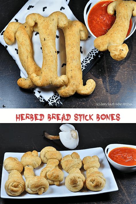 Delicious easy herbed bread stick bones made from scratch. Easy appetizer goes well with marinara sauce.  #breadsticks #Halloween #recipes #breadstickbones Do To List, Herbed Bread, September Recipes, Bread Stick, Spooky Halloween Food, Gluten Free Puff Pastry, Halloween Food Appetizers, Fantastic Recipes, Bread Sticks