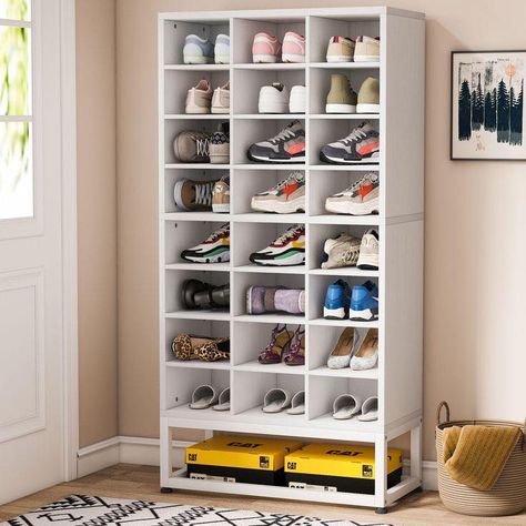 Shoe rack available Dm to order #namaslay #namaslaydecor #namaslayproducts #namaslaydesigns Best Shoe Rack Target, White Wooden Shoe Rack, White Shoe Rack, Beauty Rooms, Shoe Storage Furniture, Modern Shoe Rack, Wood Organization, Closet Shoe Storage, Wooden Shoe Racks