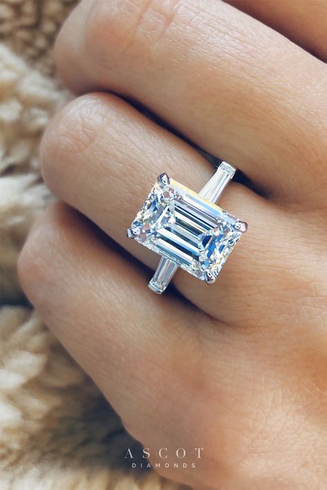 50 Ppl Wedding, Ascot Diamonds, Dig Jewelry, Wedding Rings Emerald Cut, Big Engagement Rings, Dream Rings, Emerald Ring Engagement Diamond, Baguette Engagement Ring, Emerald Cut Diamond Engagement Ring