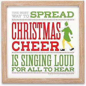 Open Road Brands Elf Movie The Best Way to Spread Christmas Cheer Framed Wood Wall Decor - Fun Elf Movie Quote Picture for Holiday Decorating Elf Film, Elf Themed Christmas Party, Elf Movie Quotes, Christmas Movie Quotes, Quote Picture, Elf Movie, Colonial Christmas, Movie Quote, Fun Signs