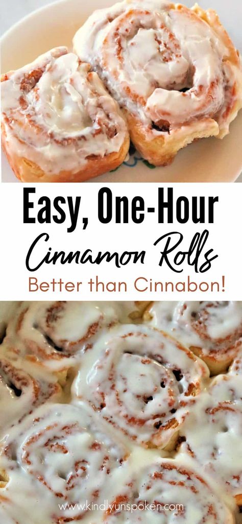 One Hour Cinnamon Rolls, Easy Homemade Cinnamon Rolls, Homemade Cinnamon Rolls Easy, Cinnamon Rolls With Cream Cheese, Cinnamon Rolls With Cream, Cinnamon Roll Recipe Homemade, Cinnamon Rolls Easy, Homemade Cinnamon Rolls, Breakfast Sweets