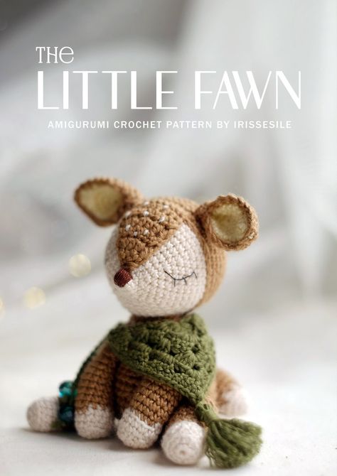 Crochet Woodland Mobile Free Pattern, Crochet Fawn Pattern Free, Amigurumi Baby Toy, Crochet Deer Pattern Free, Forest Amigurumi, Fawn Amigurumi, Vintage Amigurumi, Woodland Amigurumi, Green Amigurumi