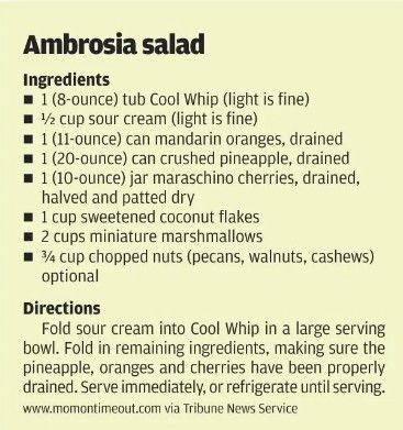 Halloween Ambrosia Salad, Church Salad, Ambrosia Cake, Congealed Salads, Dessert Salad Recipes, Sweet Salad, Sweet Salads, Congealed Salad, Fluff Salad Recipes