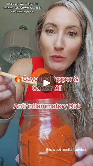 9.2K views · 339 reactions | I love using castor oil and cayenne pepper as a anti-inflammatory rub. 

🌿Castor oil is naturally anti-inflammatory and the benefits of cayenne pepper are endless. 

The amount depends on how much you want to make. 
🌿For a 3 oz jar I will put 1 oz of castor oil and mix a teaspoon of cayenne pepper. 

You can leave it on for an hour and rinse it off. Patch test an area of your skin first. 

🌿👉 Check out my natural oil recipes series where I show how to mix castor oil with other oils and use castor oil packs.

👉 You can find it in the link in my bio under my photo or comment 
"GUIDEBOOK"

 #antiinflammatory  #castoroil #castoroilbenefits  #NaturalAntiInflammatory | Lauren Gallegos | Lauren Gallegos · Original audio Cayenne Pepper Muscle Rub, Cayenne Pepper Cold Remedy, Cayenne Pepper Tincture How To Make, Cayenne Pepper And Castor Oil, Benefits Of Cayenne Pepper, Cayenne Pepper Benefits, Using Castor Oil, Health Remedy, Barbara O'neill Cayenne Pepper