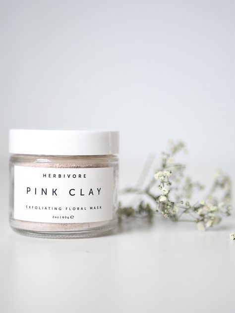 Floral Mask, Minimalist Skincare, Pink Clay Mask, Skin Care Routine For 20s, Herbivore Botanicals, Candle Label, Anti Aging Oils, Skincare Brand, Skin Glow