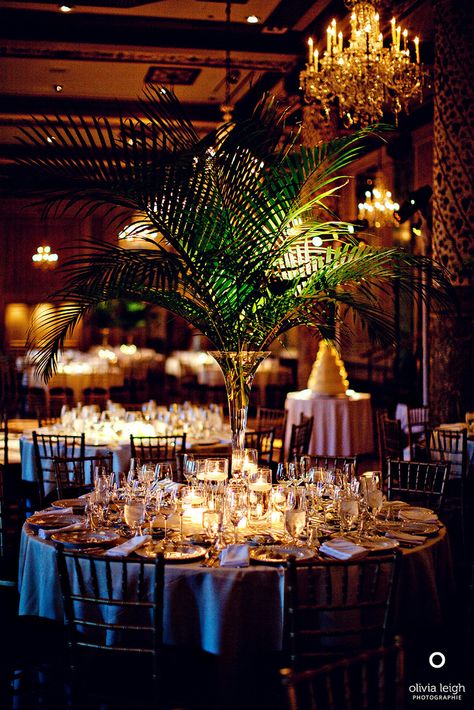 Totally dazzling #blisschicago #weddings #regal #centerpieces #glow Palm Tree Centerpieces, Wedding Tree Decorations, Tropical Centerpieces, Tree Centerpieces, Table Set Up, Fusion Wedding, Formal Dinner, Event Inspiration, Tree Wedding