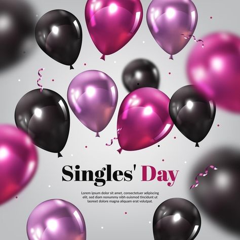 Singles Day 11.11 Design, Canva Flyer, Balloon Shop, Sale Promotion, Holiday Illustrations, Singles Day, Post Design, Holiday Sales, Premium Design