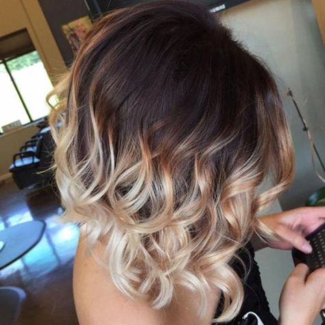 Cabelo Plus Size, Blonde Ombre Short Hair, Blonde Ombre Bob, Short Hair Brown, Best Ombre Hair, Ombre Hairstyles, Brown To Blonde Ombre, Kort Bob, Blond Ombre