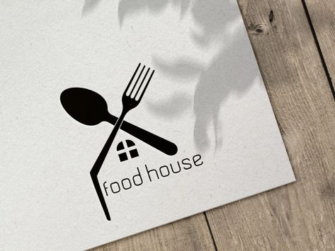 Home Logo Design Creative, Food House Logo, Snack House, Food Brand Logos, Shop Name Ideas, Food House, Kitchen Wall Art Printables, Cafe Logo Design, Cloud Kitchen