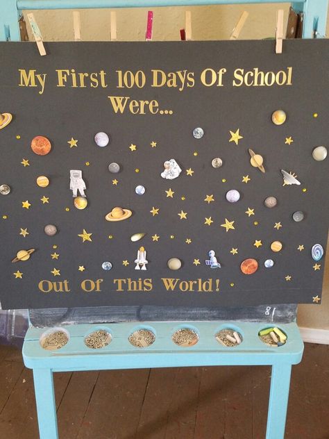 100 Days Smarter Poster, 100 Days Of School Space Theme, 100 Things Poster Kids, 100 Days School Poster, 100 Hundred Days Of School Ideas, 100 Day Poster Ideas Kindergarten, 100th Day Of School Posters, 100 Days Poster Ideas, 100 Days Poster