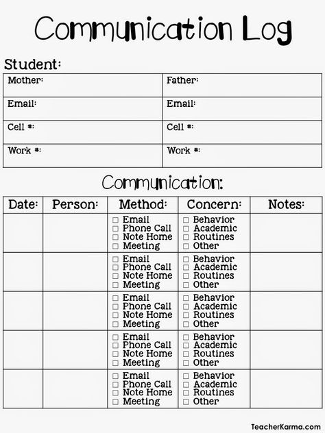 Parent Communication Log, Parent Teacher Communication, Communication Log, Classroom Freebies, Parent Teacher Conferences, Teacher Conferences, Teacher Binder, Parent Communication, Classroom Behavior