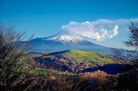 Mount Etna, Sicily - WorldAtlas Mount Etna Sicily Italy, Mount Etna Sicily, Mt Etna Sicily, Hellenic Paganism, Sicilian Language, Volcanic Mountains, Mount Etna, Lava Flow, Pretty Backgrounds