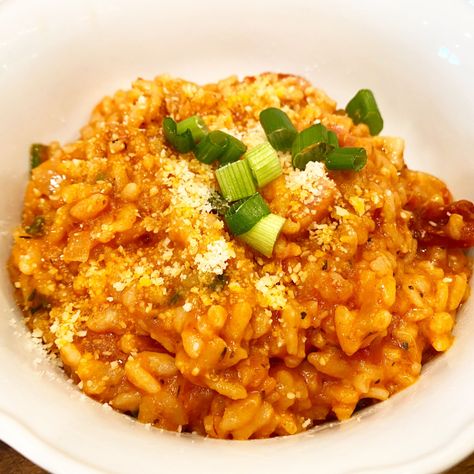 Instant Pot Bacon Tomato Risotto - Pressure Luck Cooking Risotto Pressure Cooker, Risotto Instant Pot, Instant Pot Bacon, Bacon Risotto, Pressure Luck, Tomato Risotto, Just Graduated, Herb Cheese, Bacon Tomato