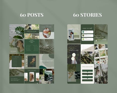 130 Instagram Templates | Green Media Templates| Canva Templates| Instagram Post and story Templates | Botanical Tropical Green Templates https://etsy.me/3TdICbr #green #white #instagramtemplate #storytemplates Green Social Media Template, Instagram Story Template Green, Green Instagram Template, Canva Templates Instagram Post, New Post Instagram Story, Catalog Design Layout, Social Media Icons Vector, Template Green, Purple Flowers Wallpaper