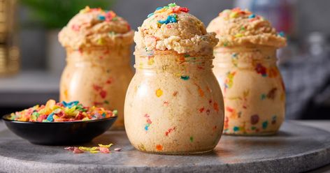 Protein Birthday Cake, Nutritional Plan, Birthday Cake Protein, Pumpkin Protein Pancakes, Fruity Pebbles Cereal, Pebbles Cereal, Protein Cookie Dough, Protein Cookie, Protein Waffles