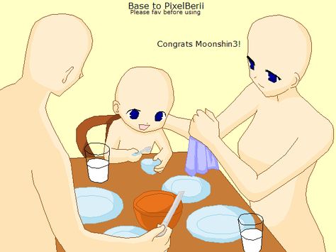 Family Base ::Moonshin3:: by PixelBerii on DeviantArt 3 Person Family Drawing Base, Base Anime, Family Drawing, Drawing Examples, Anime Base, Ship Drawing, Drawing Templates, Poses References, Pony Drawing