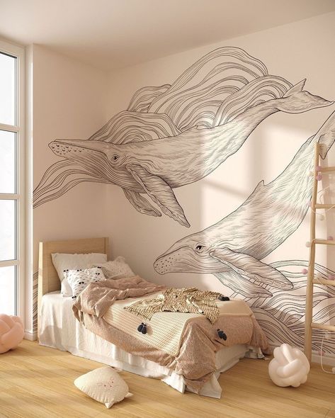 Surf Room Decor, Modern Kids Room, Bedroom Murals, Cozy Room, Dream House Decor, Dream Home Design, Bedroom Wall, Bedroom Inspirations, Wall Mural