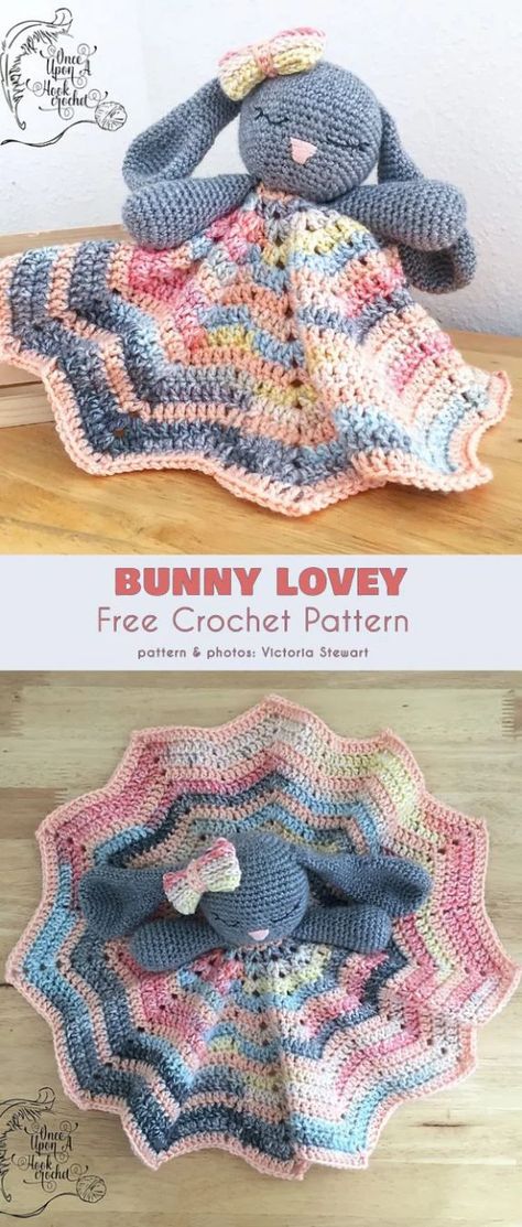 Bunny Lovey Free Crochet Pattern | Your Crochet Bunny Crochet Free Pattern, Crochet Lovey Free Pattern, Lovey Pattern, Crochet Lovey, Crochet For Beginners Blanket, Amigurumi Bunny, Crochet Gratis, Haken Baby, Crochet Baby Booties