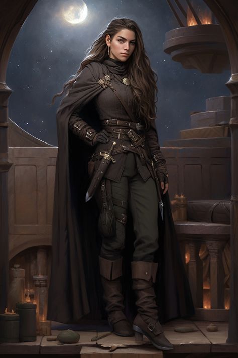 Fantasy Huntress Outfit, Assasin Female Outfit, Rogue Aesthetic Clothes, Elven Armor Female, Assassin Clothes Women, Rouge Outfits Female Dnd, Female Rogue Outfit, Woman Warrior Outfit, Warrior Clothes Women