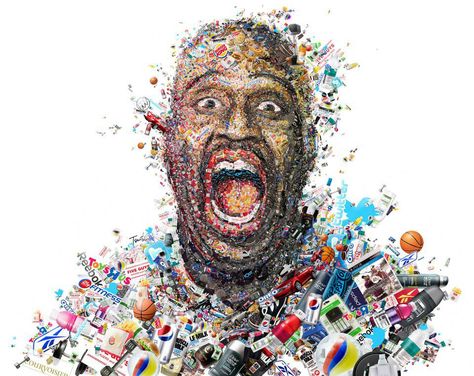 Mosaic Portrait, Photoshop Collage, Photo Mosaic, John Singer Sargent, Shaquille O'neal, Collage Making, Gandalf, Creative Photos, Editorial Illustration