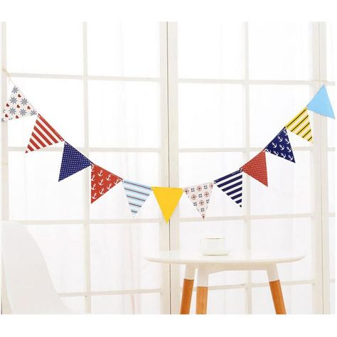 12 Flags 2m Pirate Theme Garland Cotton Fabric Bunting Flags Banner Garland Wedding/Birthday/Baby Shower Party Decoration K2 Flags For Kids, Baby Birthday Party Decorations, Kindergarten Decorations, Paper Bunting, Banner Garland, Hanging Flag, Baby Shower Crafts, Party Bunting, Banners Buntings