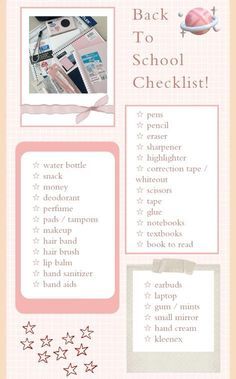 Stationary Checklist, Back To School List, School Backpack Essentials, Makeup Beauty Room, Printable Packing List, Back To School Checklist, School Preparation, School Checklist, Exam Study Tips