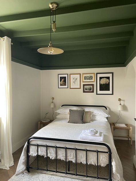 Transforming a Spare Room: DIY Renovation with Mid-Century Charm — Wild in the Wolds Split Wall Color Ideas, Vintage Glam Dining Room, Glam Dining Room Decor, Glam Dining Room, Green Bedroom Design, Glam Dining, Antique Mirrors, Edwardian House, Cosy Spaces