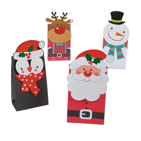 Christmas 3D Treat Bags Holiday Bags, Christmas Treat Bags, Christmas Treat, Jolly Holiday, Holiday Candy, Festive Treats, Christmas Party Supplies, Christmas Characters, Christmas Gift Bags