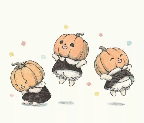 Chibi Halloween Drawings, Pumpkin Character, World Watercolor, Chibi Sketch, Halloween Illustration, Halloween Drawings, Sketchbook Ideas, Fun Illustration, Art Halloween