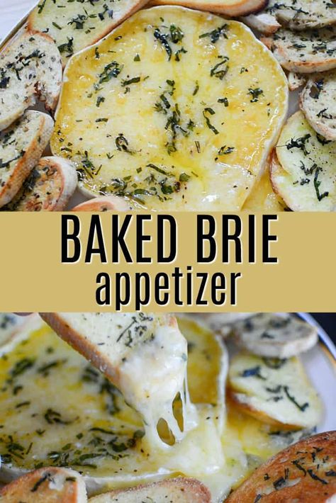 How To Bake Brie In Oven, Brie Dishes, How To Bake Brie, Brie Appetizer Recipes, Savory Brie, Savory Baked Brie, Brie Cheese Appetizer, Baked Brie Cheese, Brie Recipes Appetizers