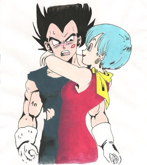 Vegeta and Bulma by es3090tl Vegeta Family, Bulma And Vegeta, Vegeta And Bulma, Anime Dragon Ball, Prince, Ships, Anime, Art